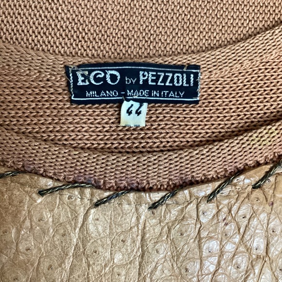 Eco by Pezzoli Milano Italian Leather Overlay Sweater - Picture 9 of 12